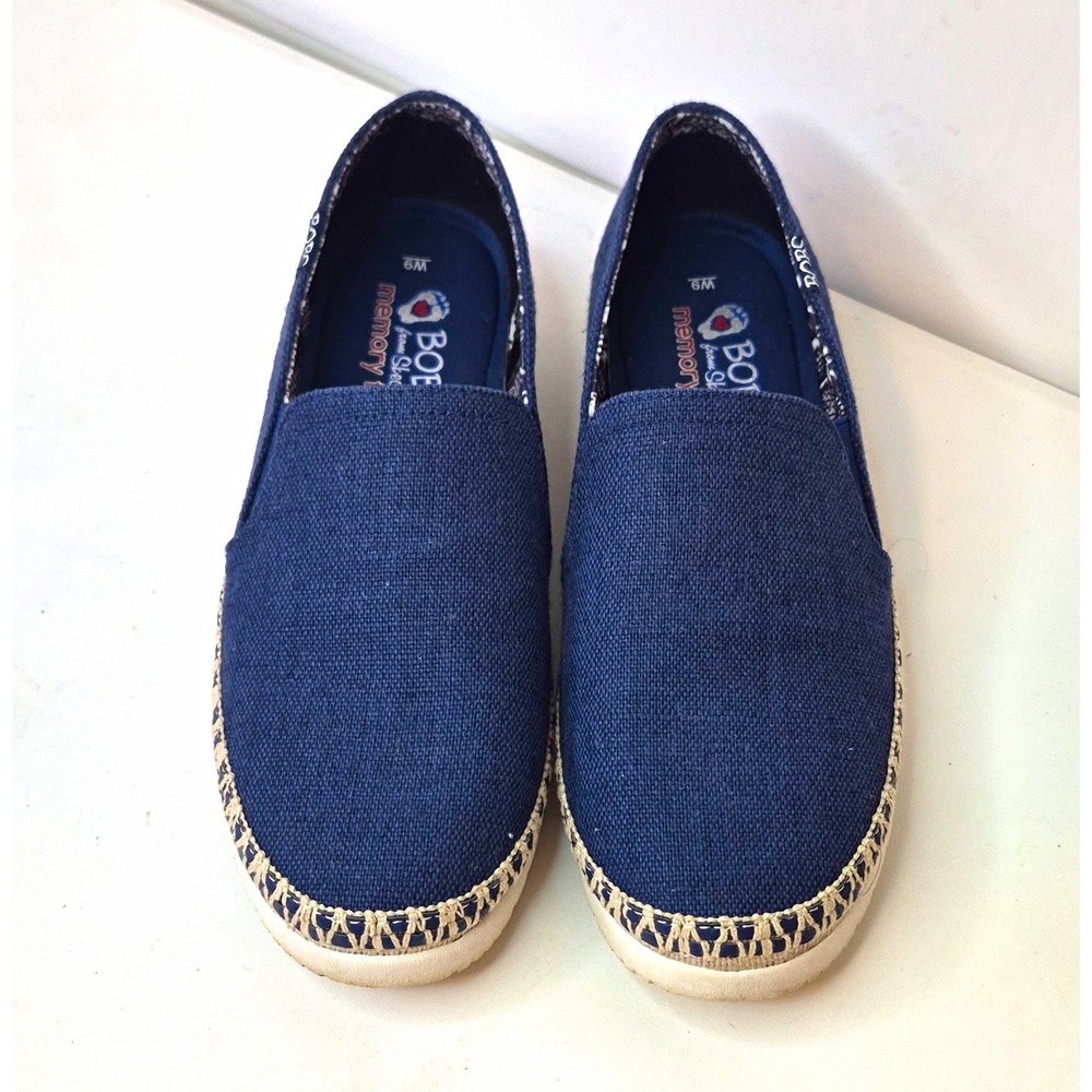 BOBS from Skechers BOBS Navy Canvas Slip-On Memory Foam Shoes Women's 9M EU 39